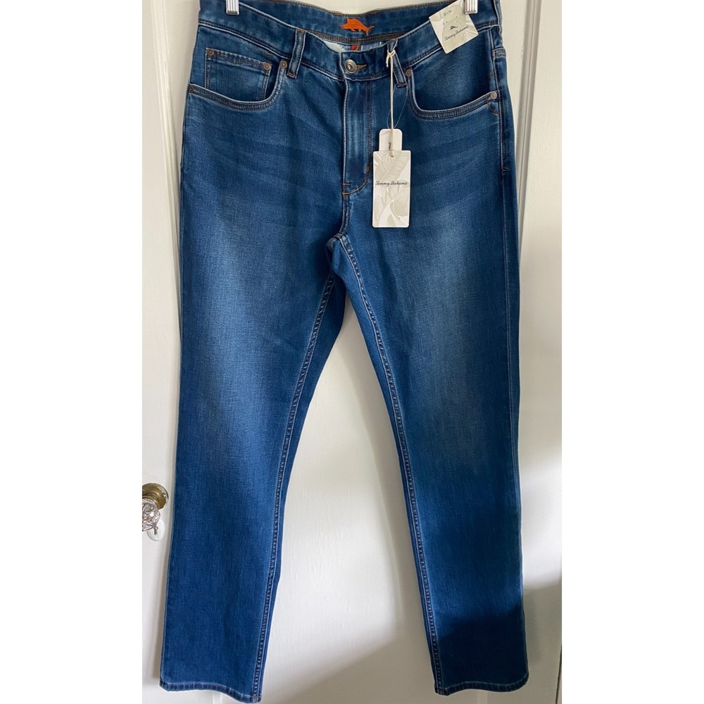 NWT TOMMY BAHAMA MENS BORACAY STRAIGHT JEANS 32 X 34 Medium Indigo Wash